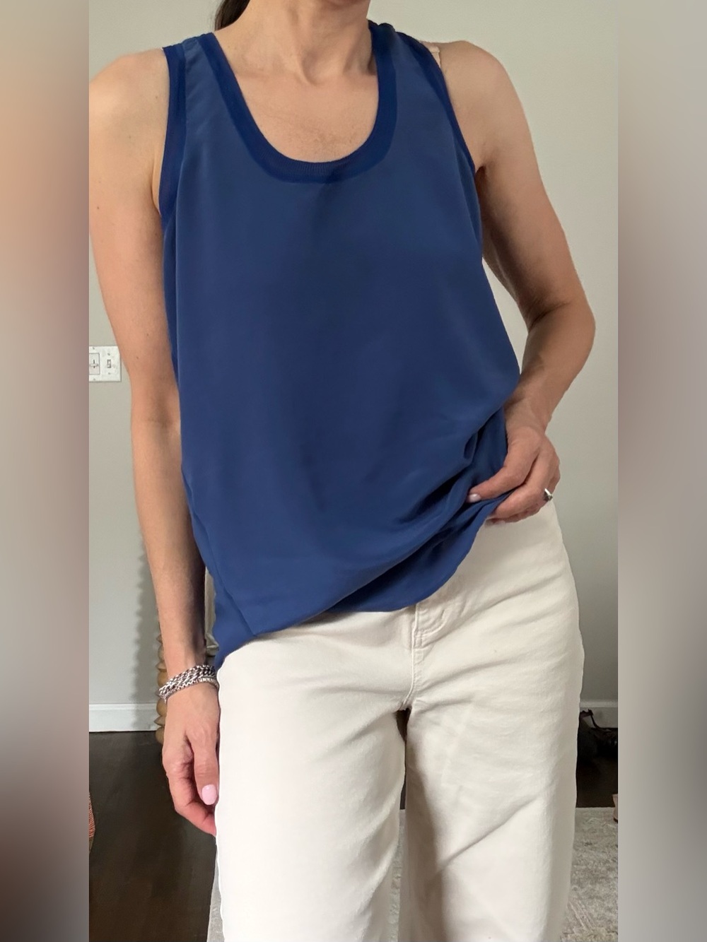 Trina Turk Royal Blue Silk Sleeveless Top